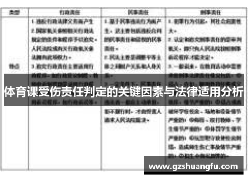 体育课受伤责任判定的关键因素与法律适用分析